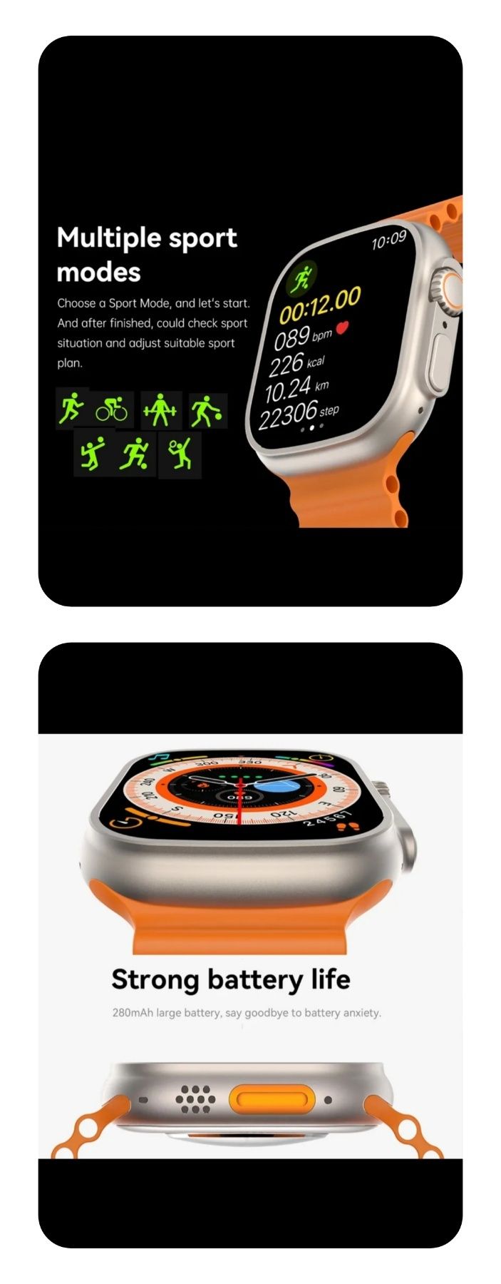 Розумний старт годинник smart watch x8 ultra 49mm 5 плёнок в подарок