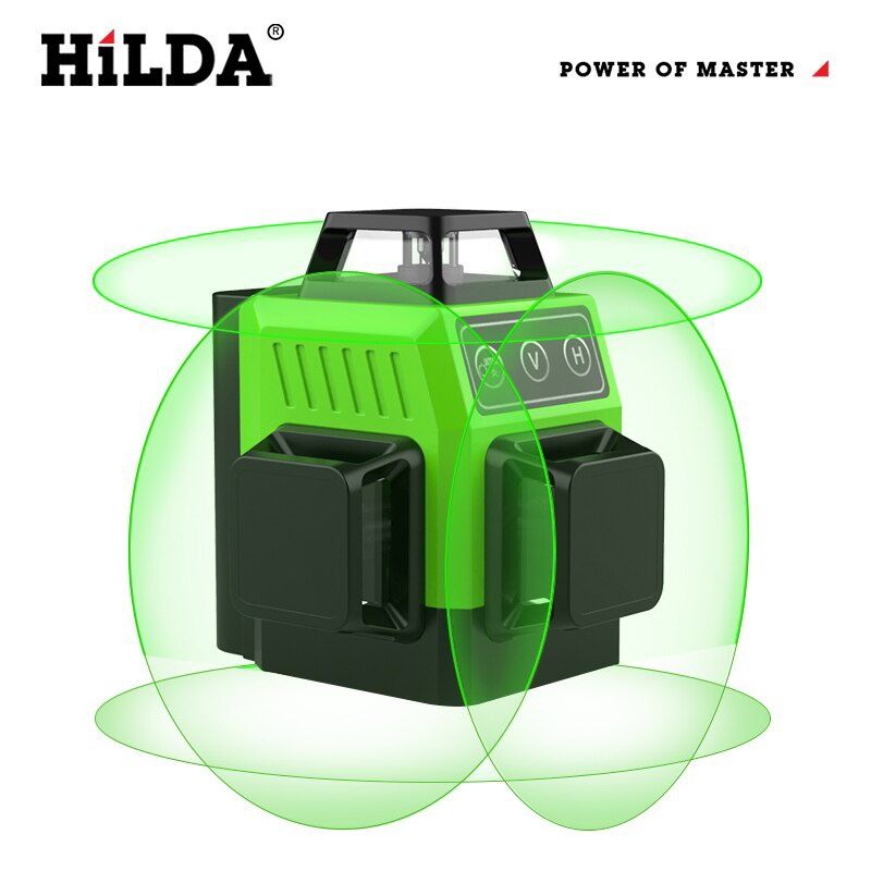 3D Mini Hilda 12л Лазерний уровень рівень нивелир Зел Луч 360° Новинка