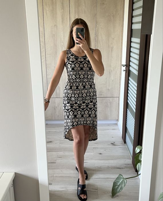 Letnia brązowa sukienka h&m