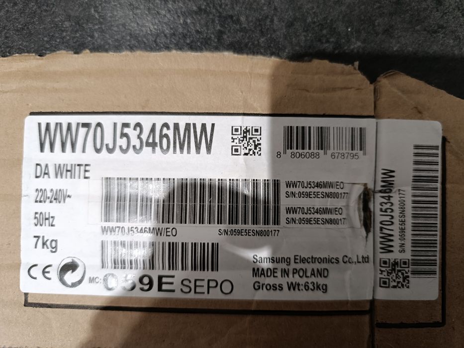 Pralka Samsung na części Eco bubble 7kg