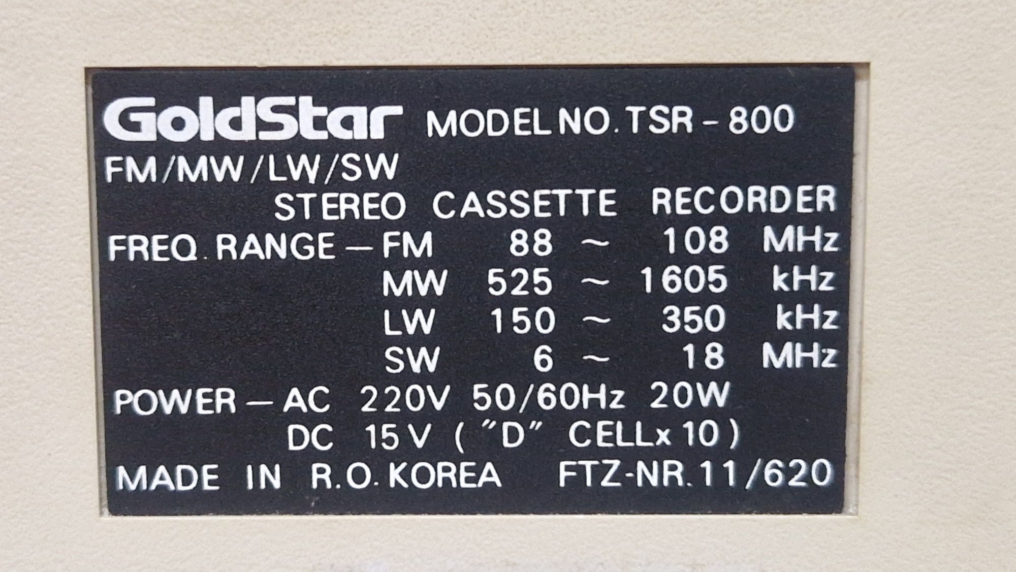 Бумбокс Goldstar TSR-800