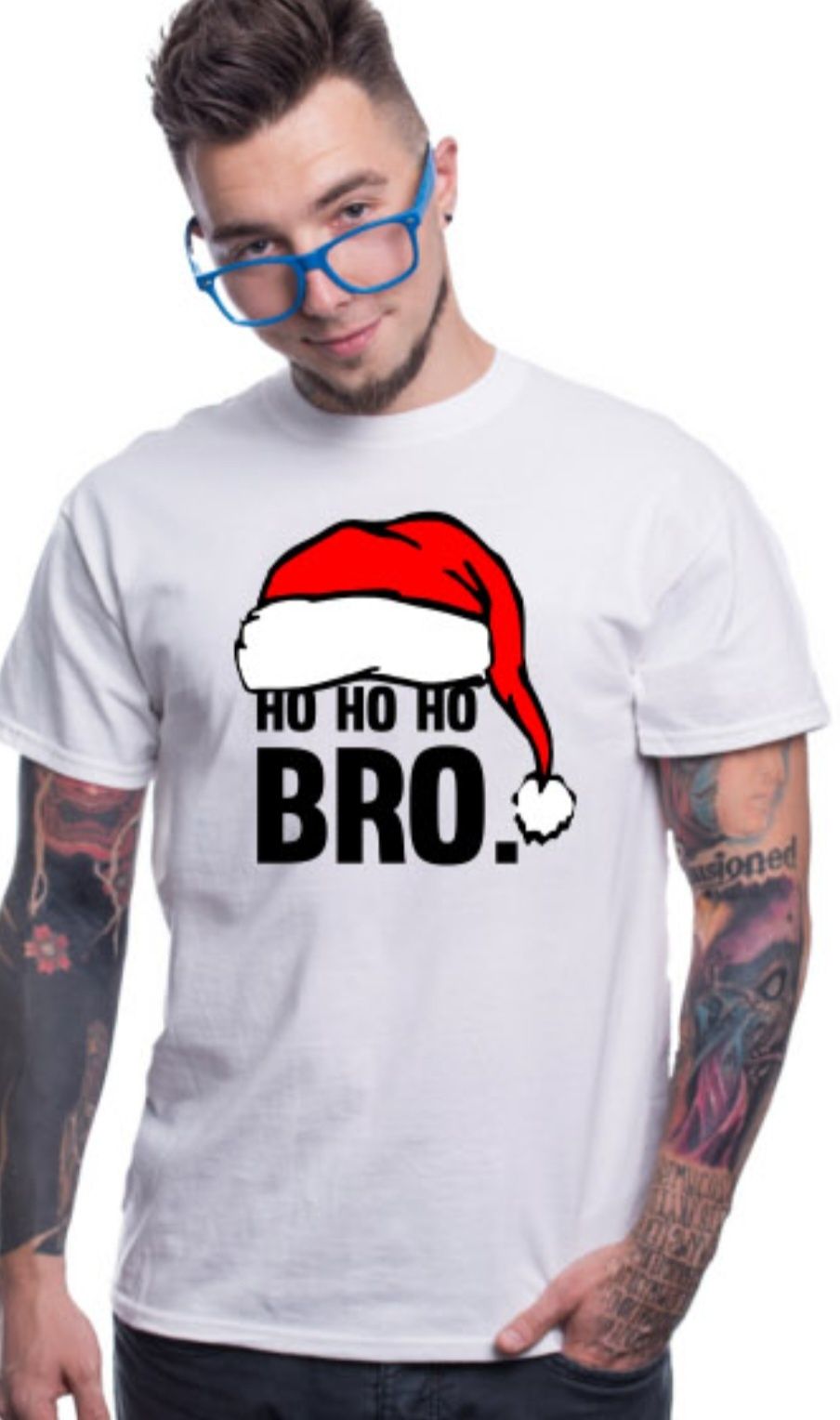 Ho Ho BRO Koszulka męska świąteczna na Mikolaja 8 rozmiarów