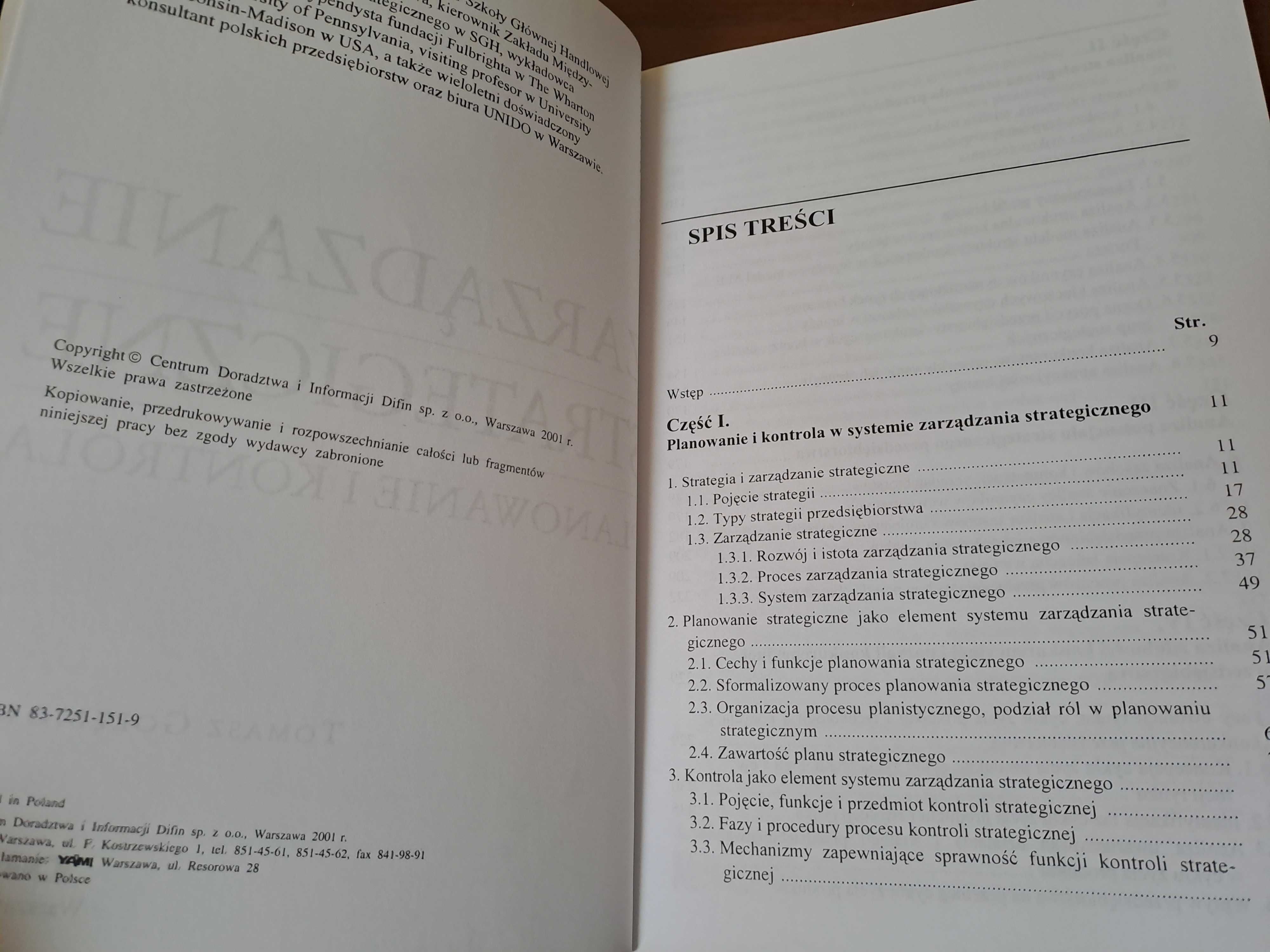 Książka zarządzanie strategiczne, wzorcowy plan kont