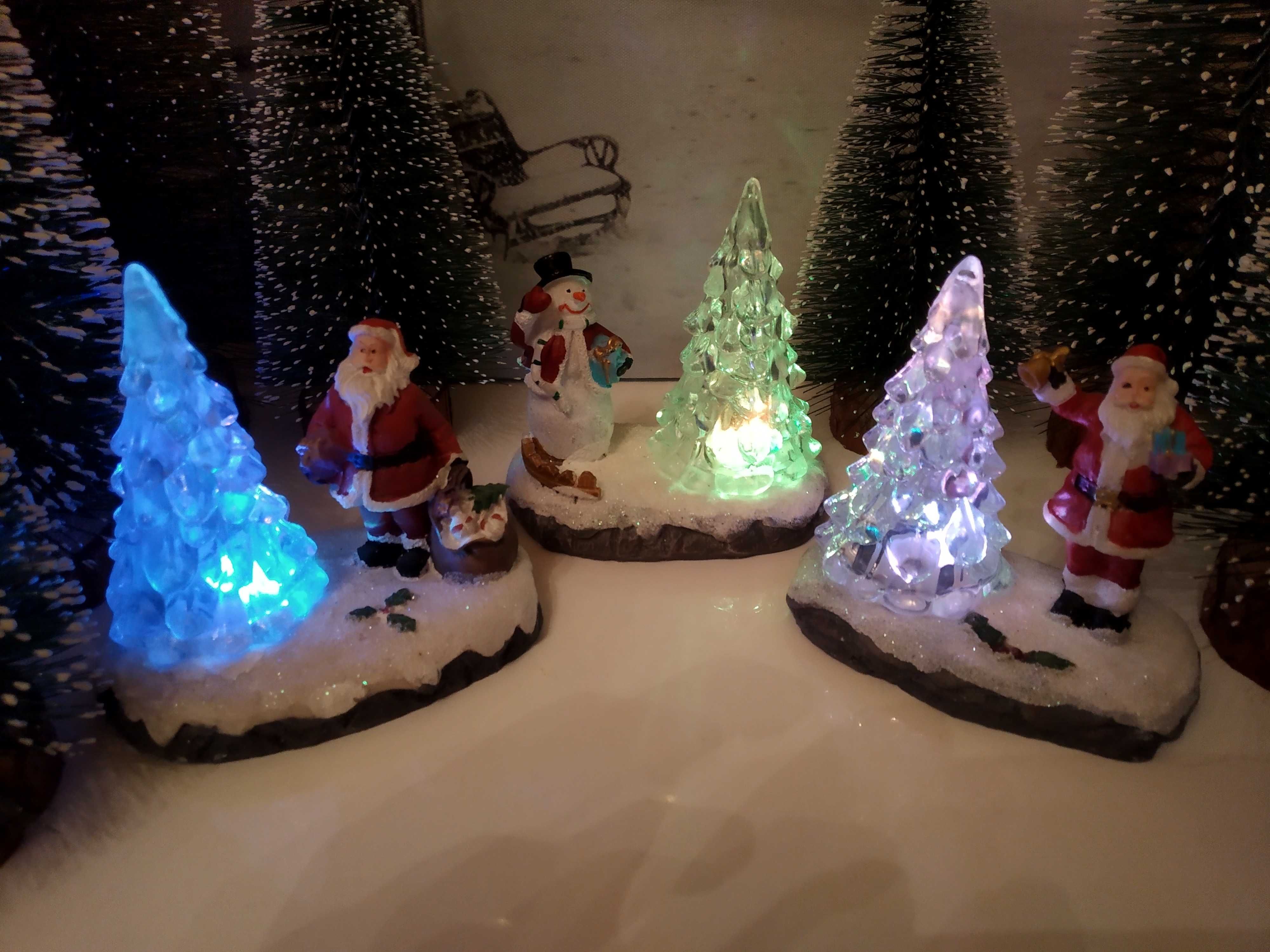 Санта подарками колокольчиком рождественский новогодний декор лед Елка