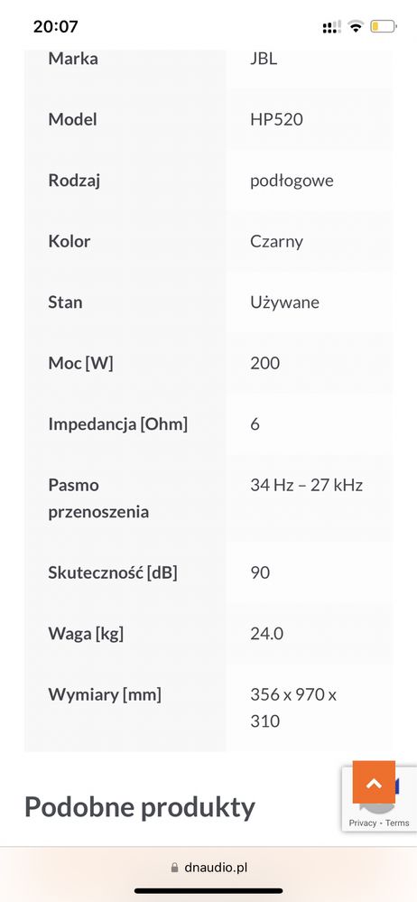 Kultowe unikatowe kolumny JBL HP520