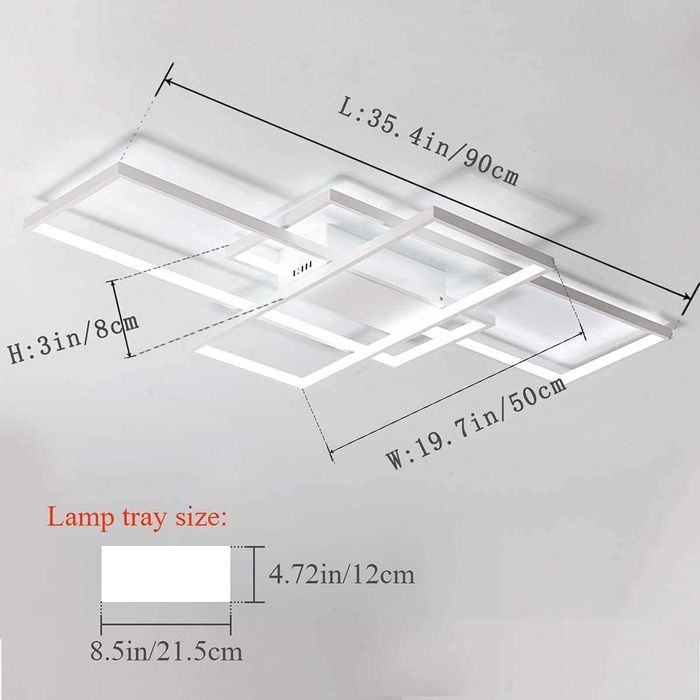 Oświetlenie sufitowe LED JIINOO, 3prostokąty 75 W