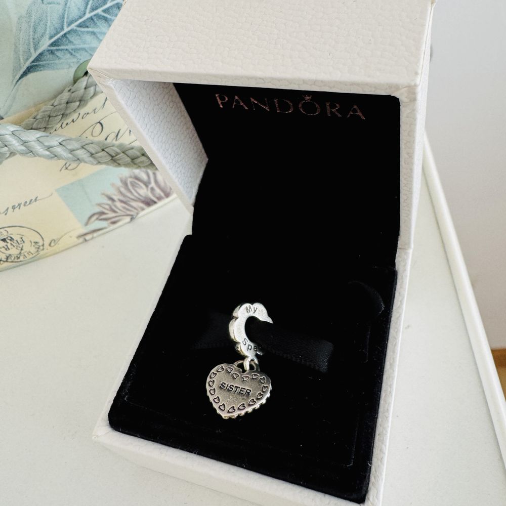 srebrny charms pandora siostra serce serduszko my special sister