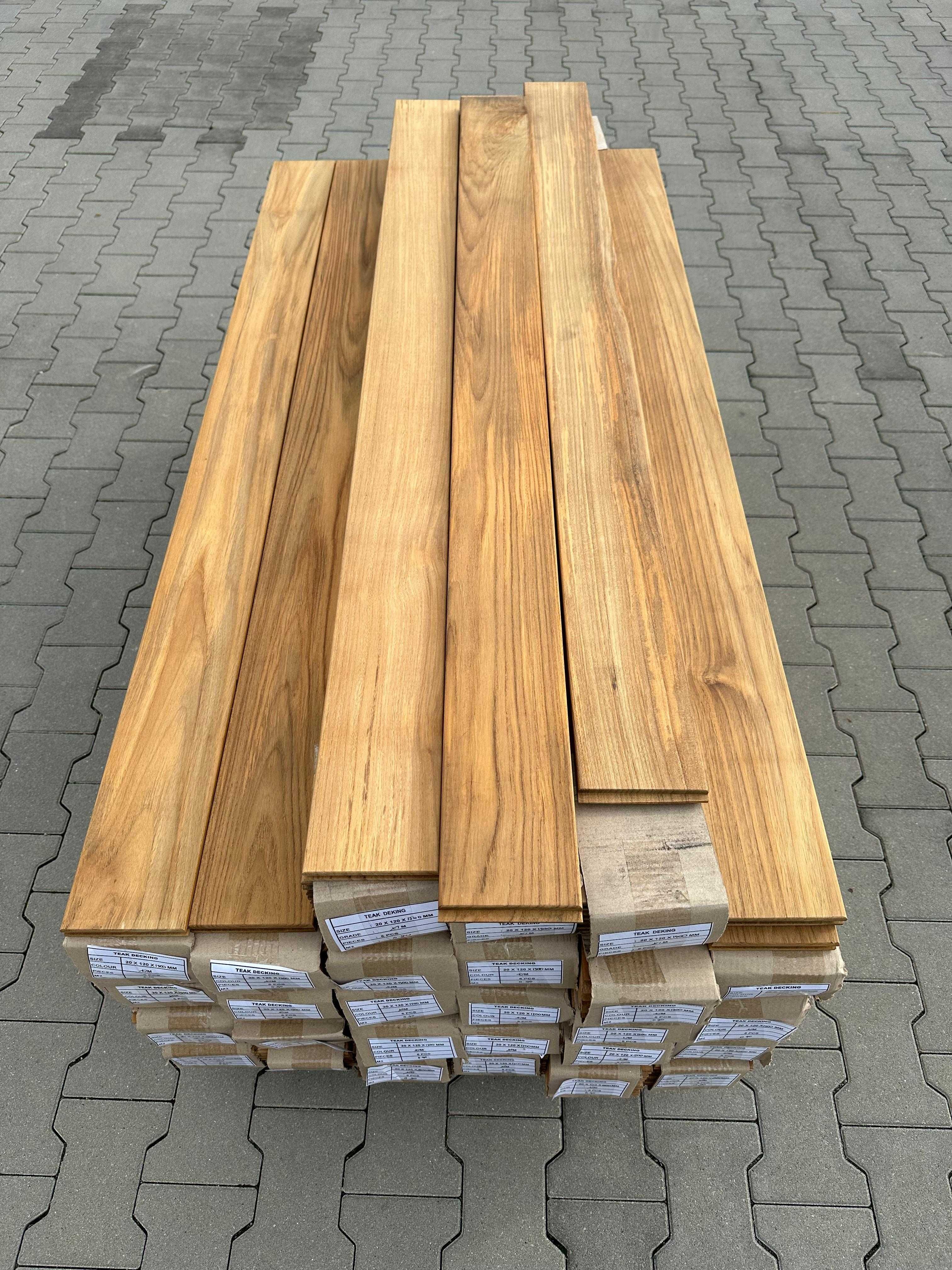 Deska tarasowa Teak 20x90/120x1500mm  Fas KD