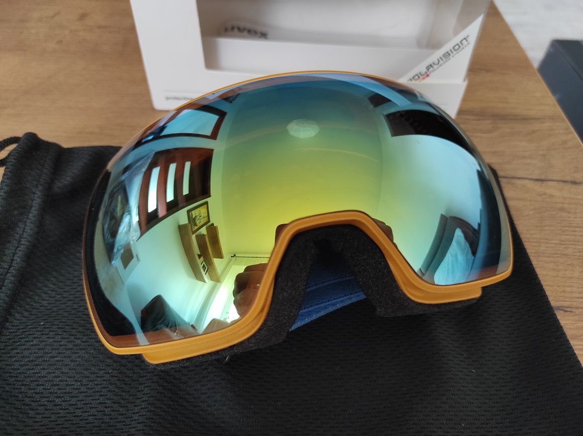 Gogle narciarskie snowboardowe UVEX CompactFM Orange Mimose Mat Mirror