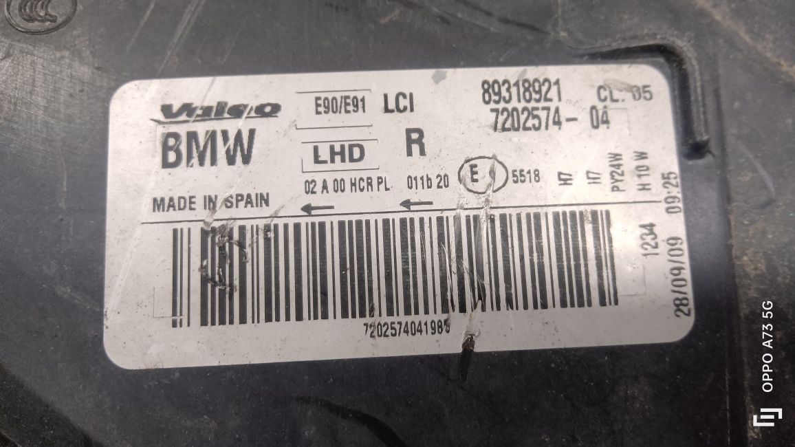 Farol BMW e90 e91 ótica original drt