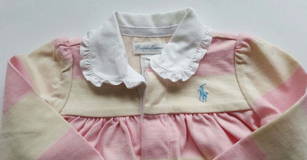 Ralph Lauren, Rampers, z USA, Oryginał, Nowy, R 9m. 68/74 + Gratisy