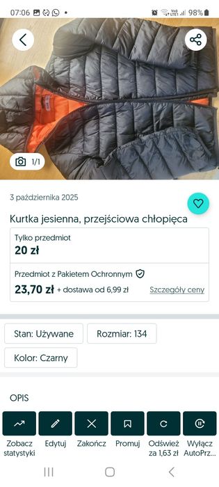 Kurtki jesienne 134-140