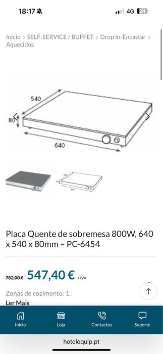 Placa eletrica 800W