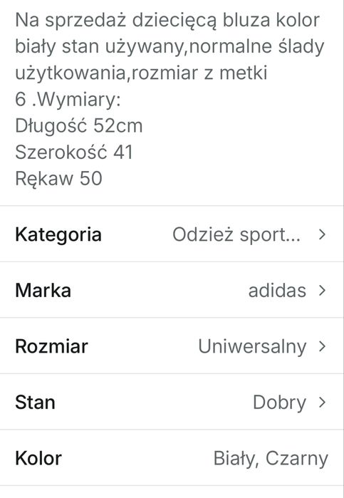 Bluza adidas uzywana rozmiar 6