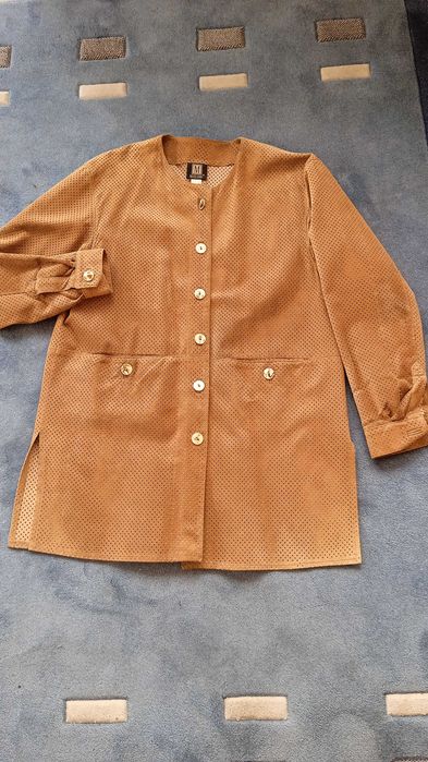 Żakiet ze skóry naturalnej, ażurowy, oryginalny.