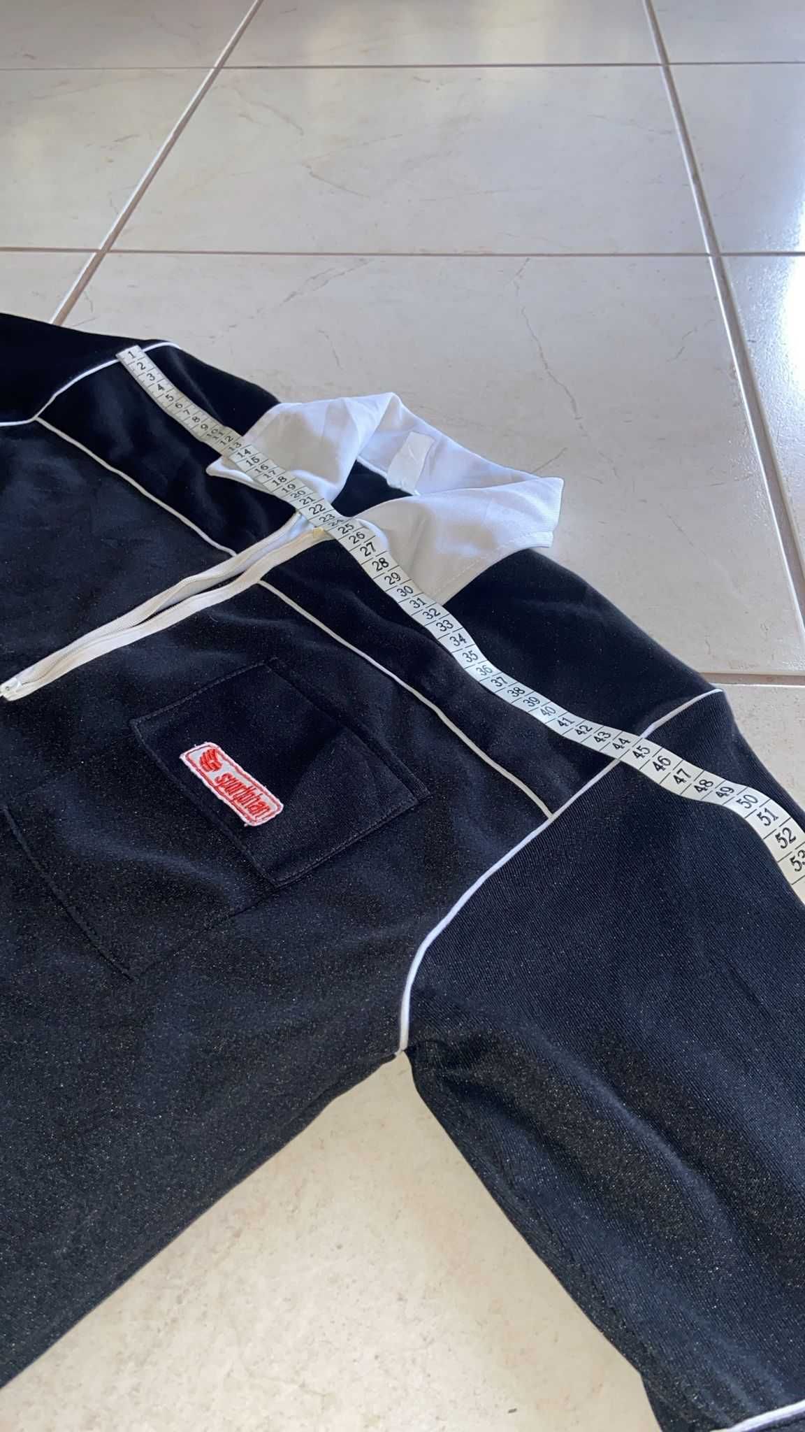 Sportjohan Black Zip-Up Jacket with White Piping