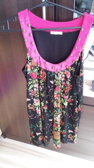 sukienka / tunika kwiaty ornamenty LATO boho jak nowa