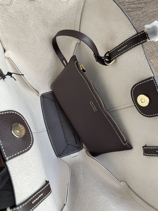 Сумка Polene Cyme ebony camel black cherry кемл чорна шоколад