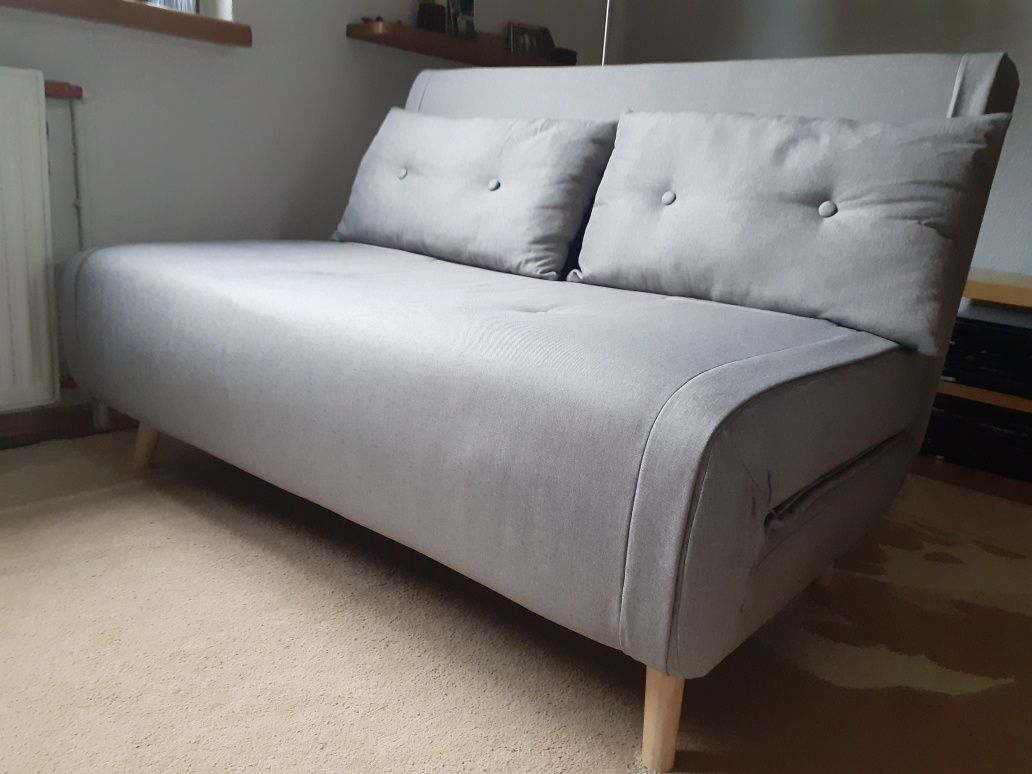 Mała sofa rozkładana - szara