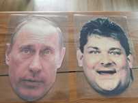 Maski Joda, Putin, Ziobro, Fasola, Trump na wesle, imprezy, Laminowane