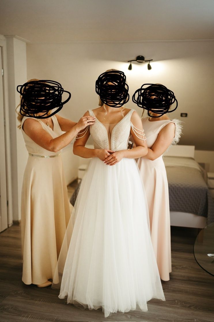Suknia ślubna Carolina Novia Prestige rozmiar 36 wzrost 164 cm + 8 obc
