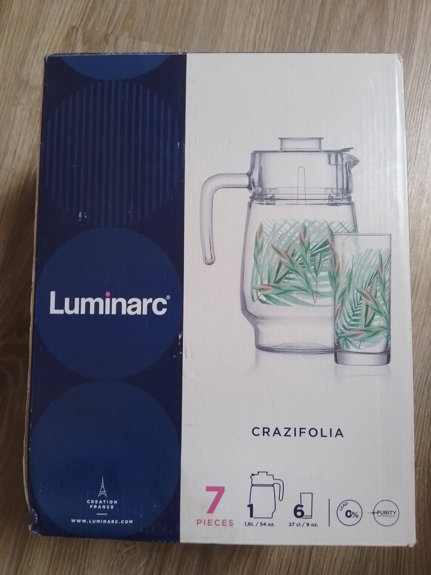 Komplet 7 el. dzbanek szklanki Luminarc