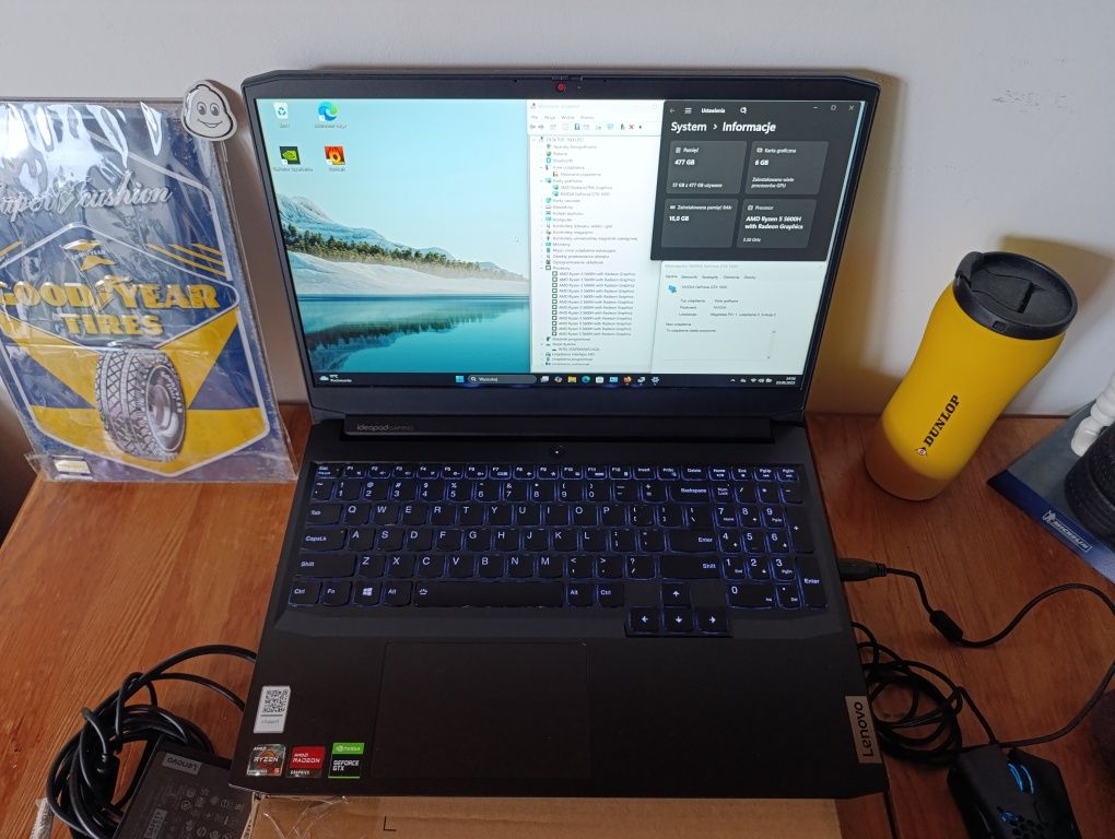 Lenovo 144Hz R5 5600h GTX 1650 16ram 512ssd