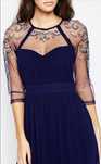 Sukienka maxi granatowa Little Mistress r.36/S wesele