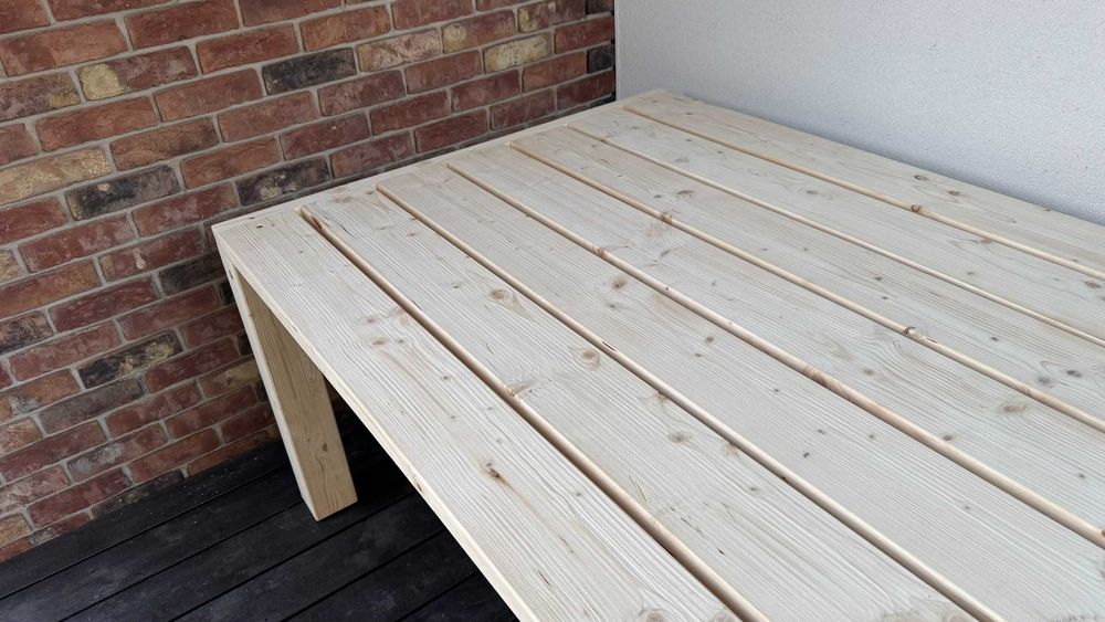 Stół ogrodowy lite drewno świerkowe surowy