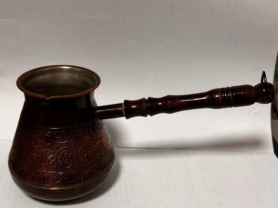 Турка джезва СлавМідь мідна Візерунок 330 мл коричнева