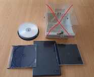 DVD-R e caixas CD/DVD