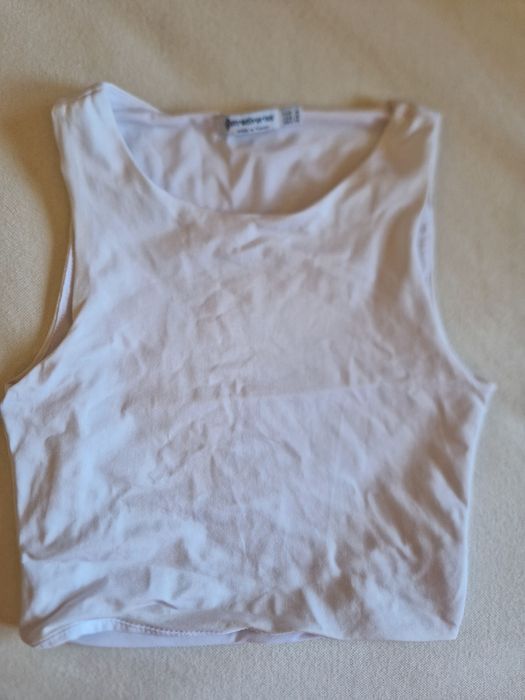 Crop top branco stradivarius