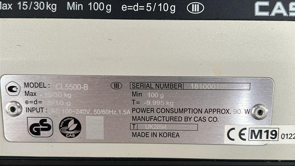 Balança de impressão de etiquetas CAS CL-5500-B