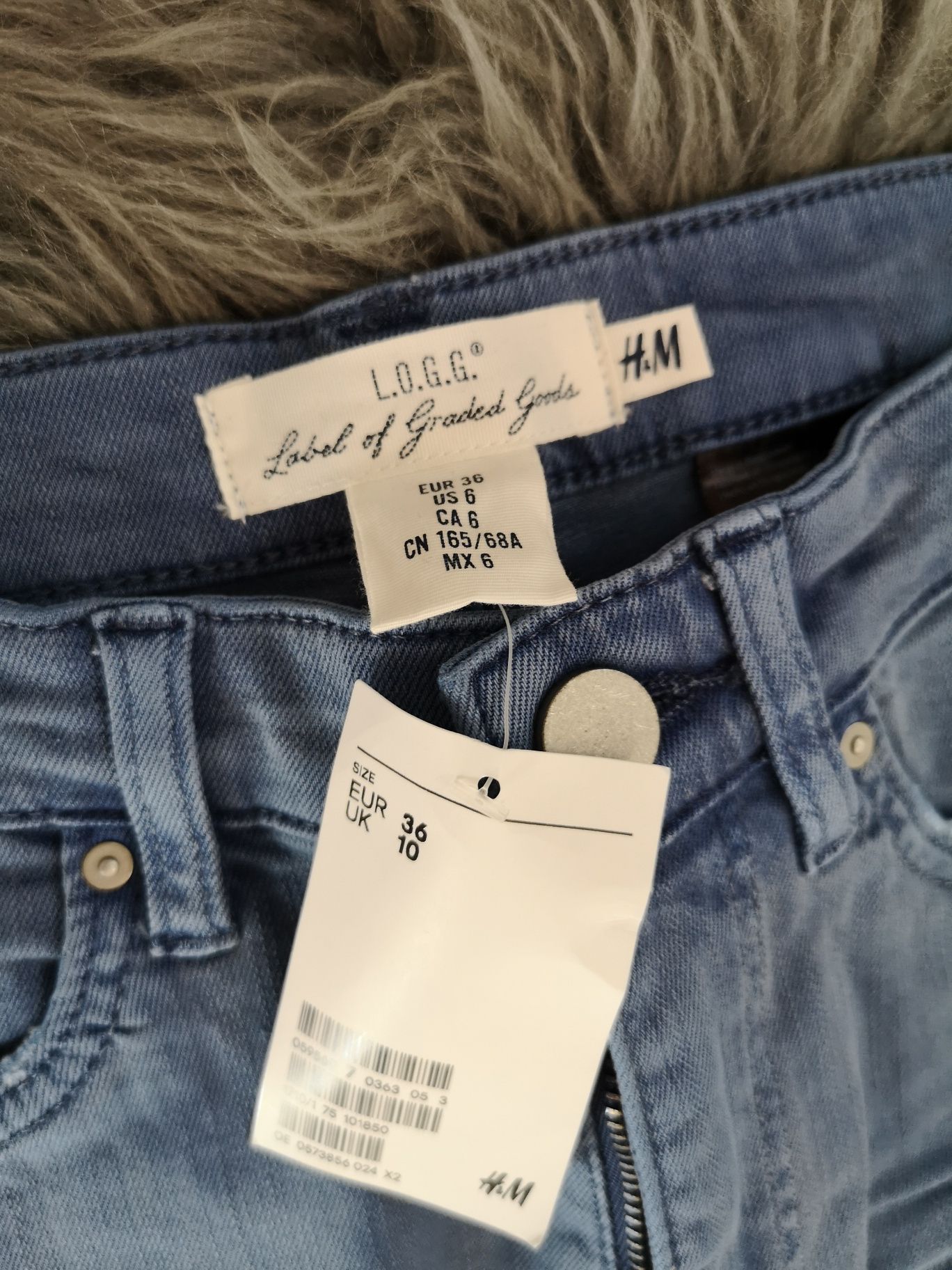 Nowe z metką spodnie damskie H&M jeansowe dżinsy granatowe 36 S