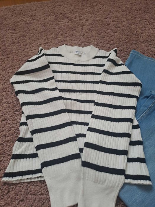 Conjunto calça  de ganga e camisola