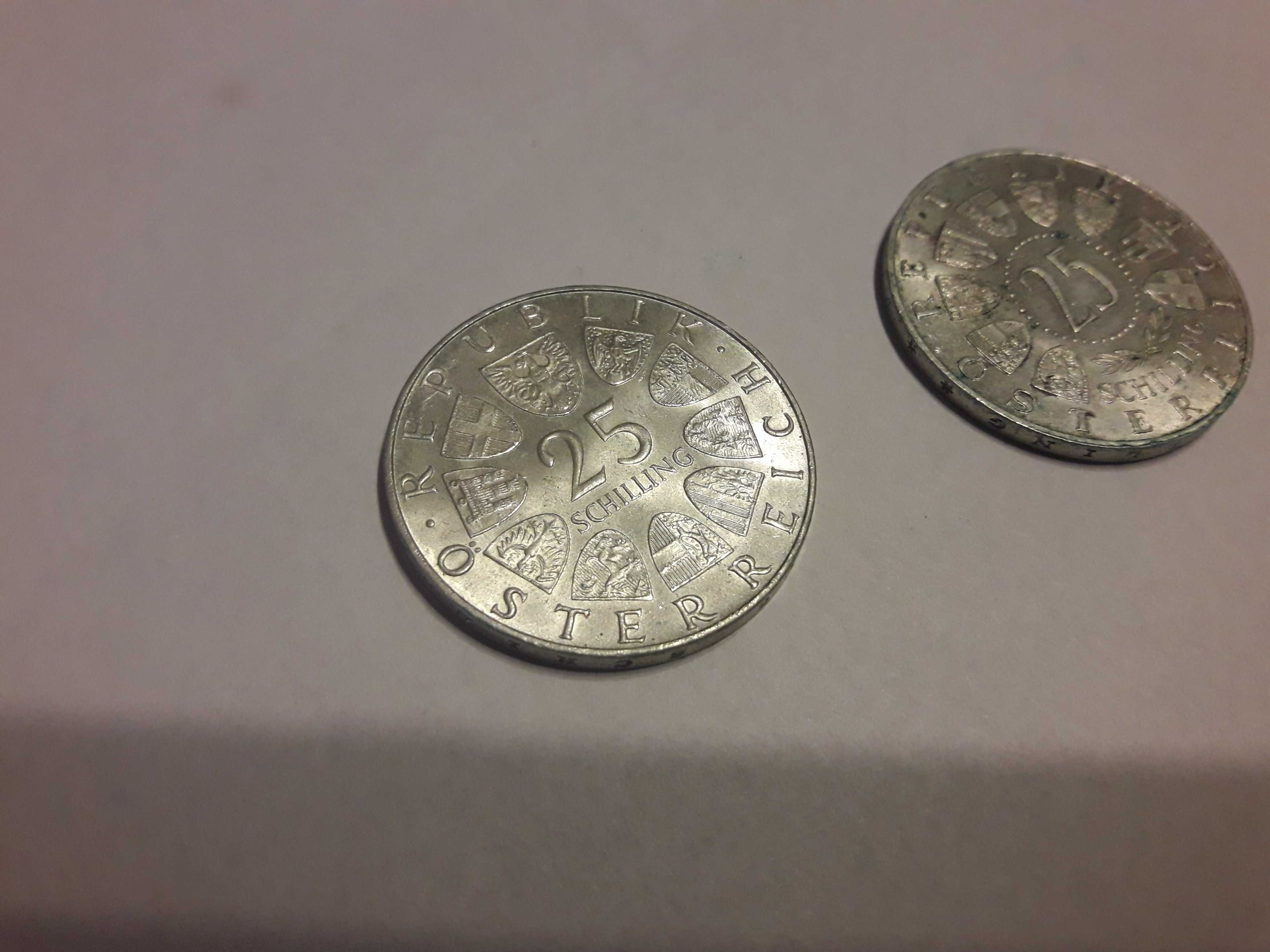 Monety srebrne 2 x 25 szylingów, Austria