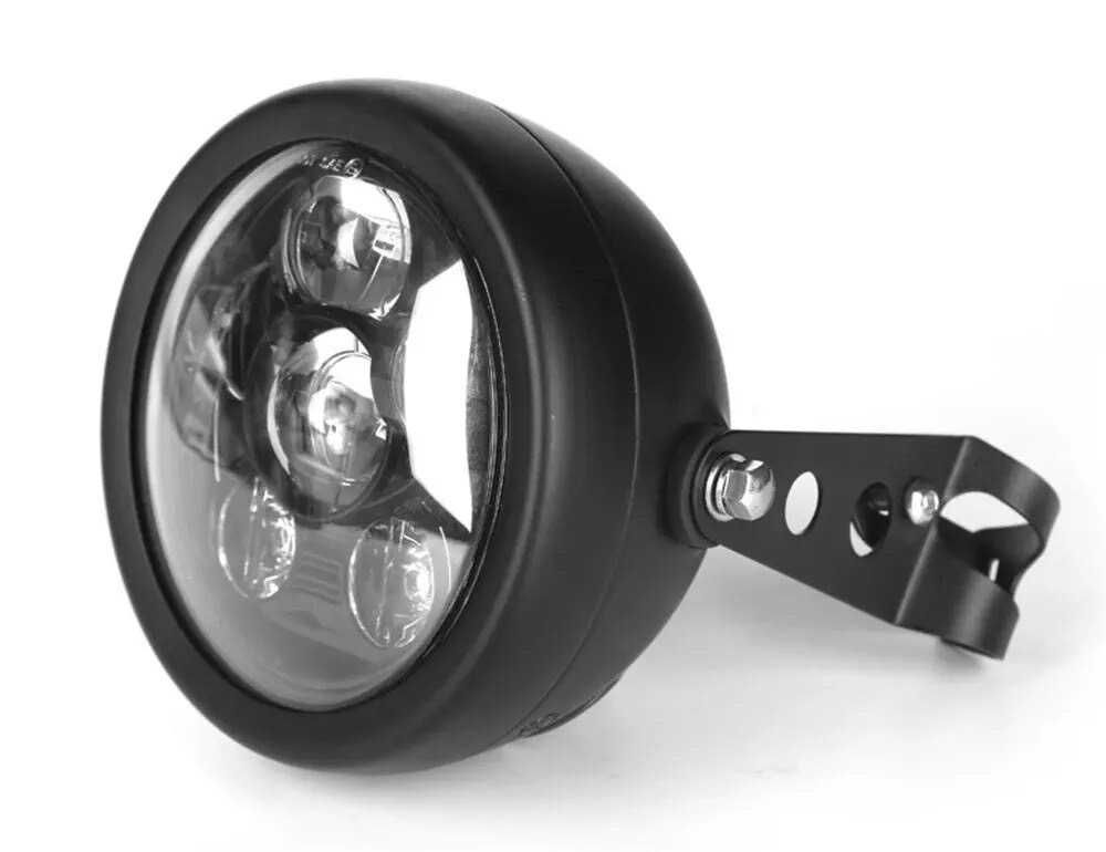 Farol frontal LED 5.75 polegadas côco suportes bainhas moto