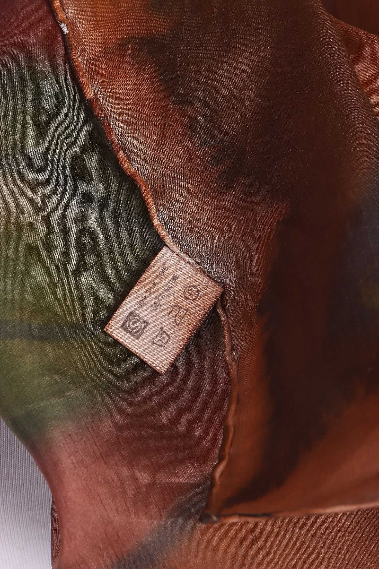 B-6135 IDEEN SEIDE jedwabna chusta apaszka malowana mgiełka silk 89x86