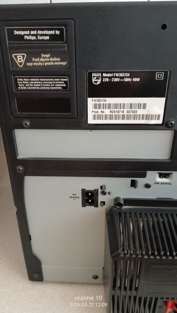 Mini wieża Philips CD, kaseta, radio, przewód zasilający