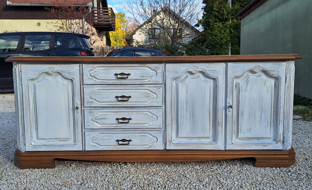 KOMODA DREWNIANA  duża shabby  chic