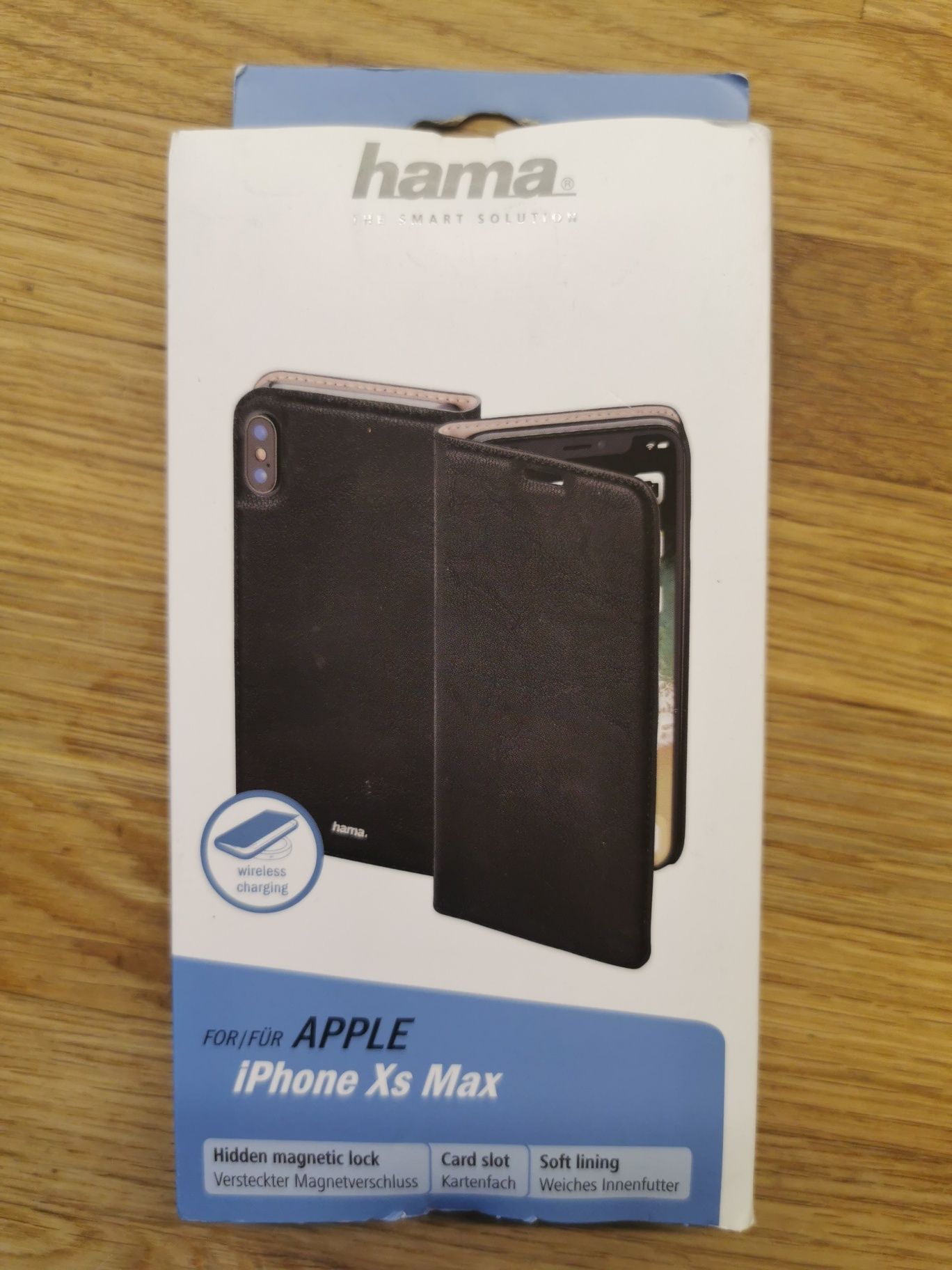 Etui iPhone sx max z klapką zamykane skórzane hama