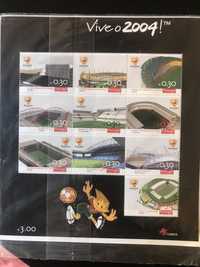 Filatelia selos comemorativos Euro 2004