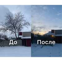 Очистка участков, спил деревьев,вывоз веток,вспашка земли,покос травы.