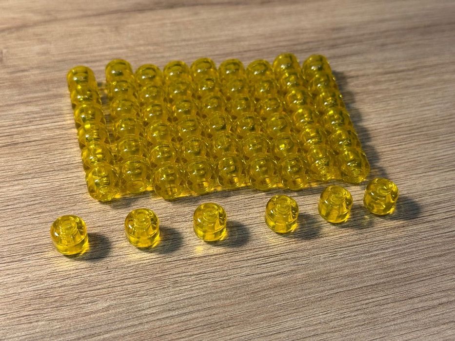 Lego główki-lampy 60 sztuk Trans-yellow Nowe