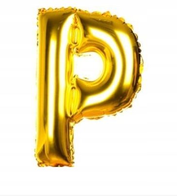 balon foliowy literka litera p 40cm kolor złoty