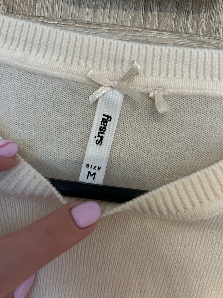 Beżowy kremowy ecru sweterek cashmere Sinsay nowy