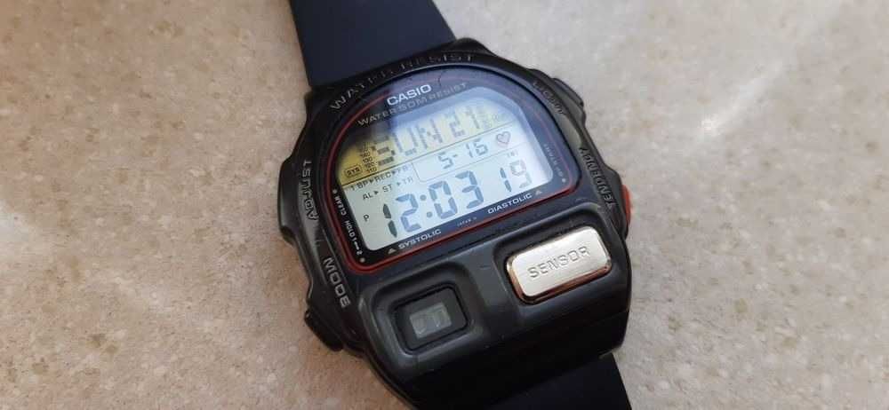 Casio duży zegarek pulsometr japan nie seiko lcd vintage nie seiko