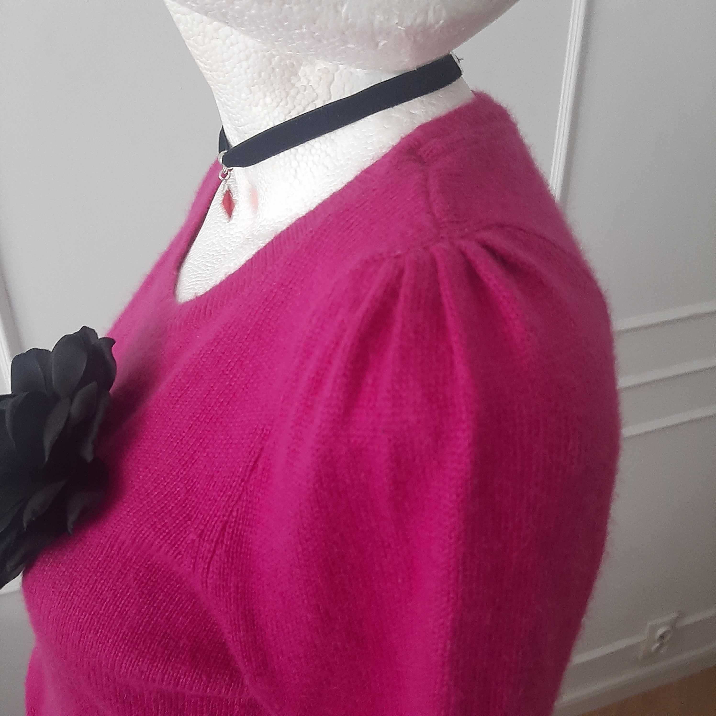 sweter fuksja angora must have
