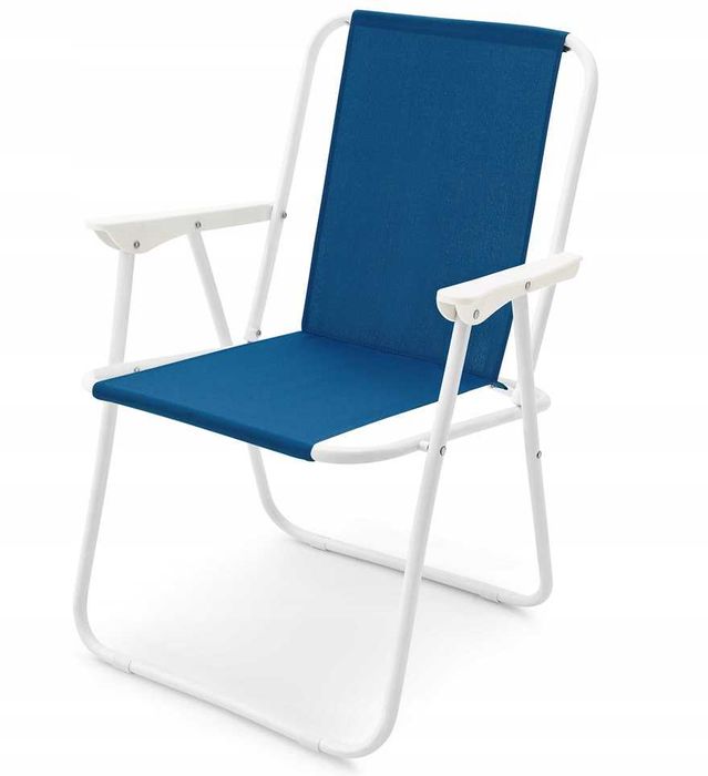 KRZESŁO PLAŻOWE Turystyczne Składane Fotel Leżanka NIEBIESKIE