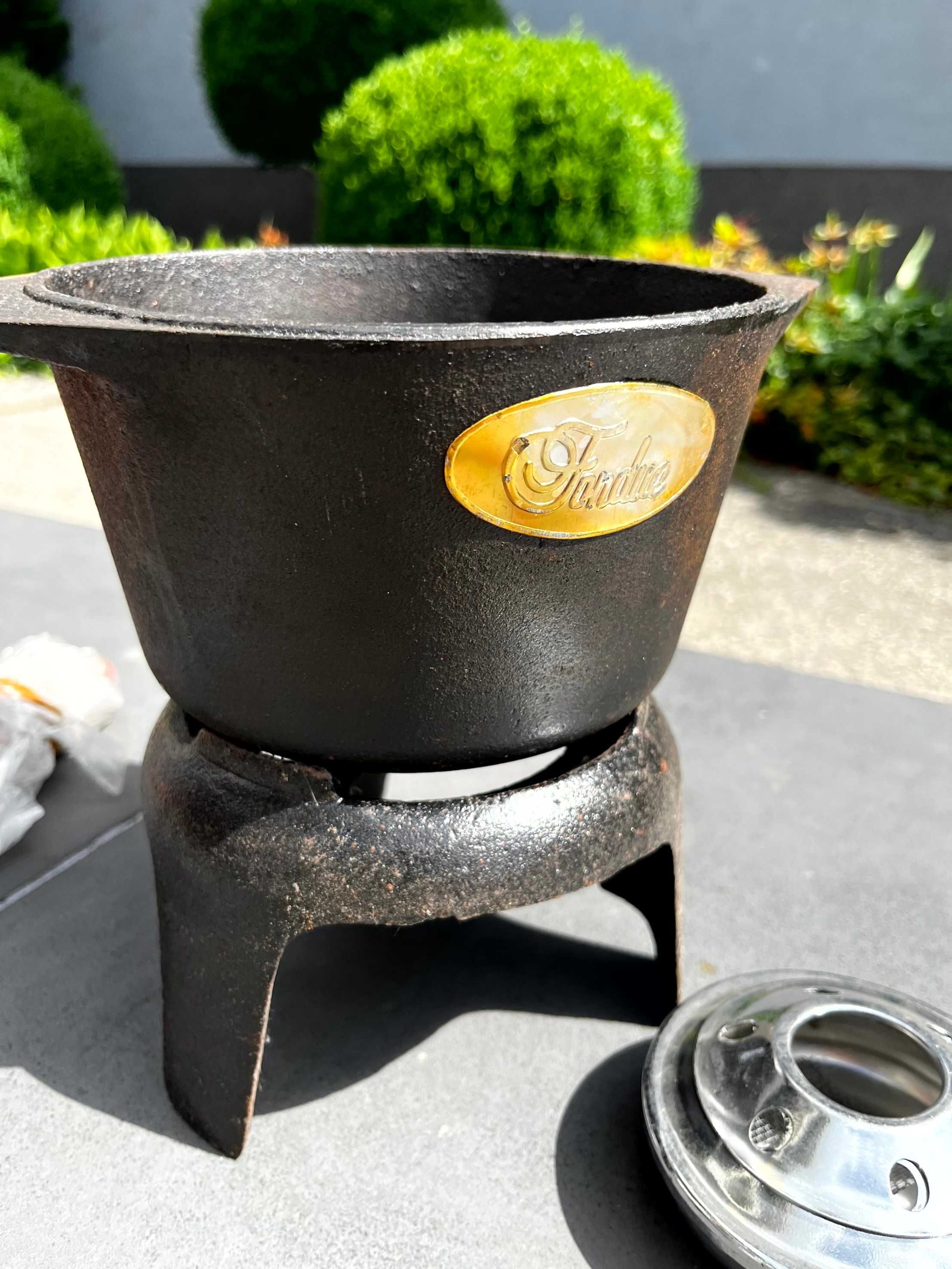 żeliwny zestaw do fondue NOWY